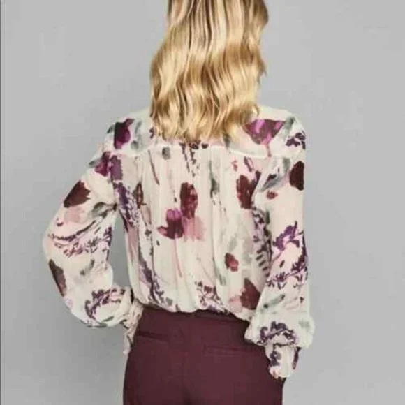 NEW REISS Rosa Romantic Floral Printed Blouse Size US 8 #337 - Picture 2 of 10